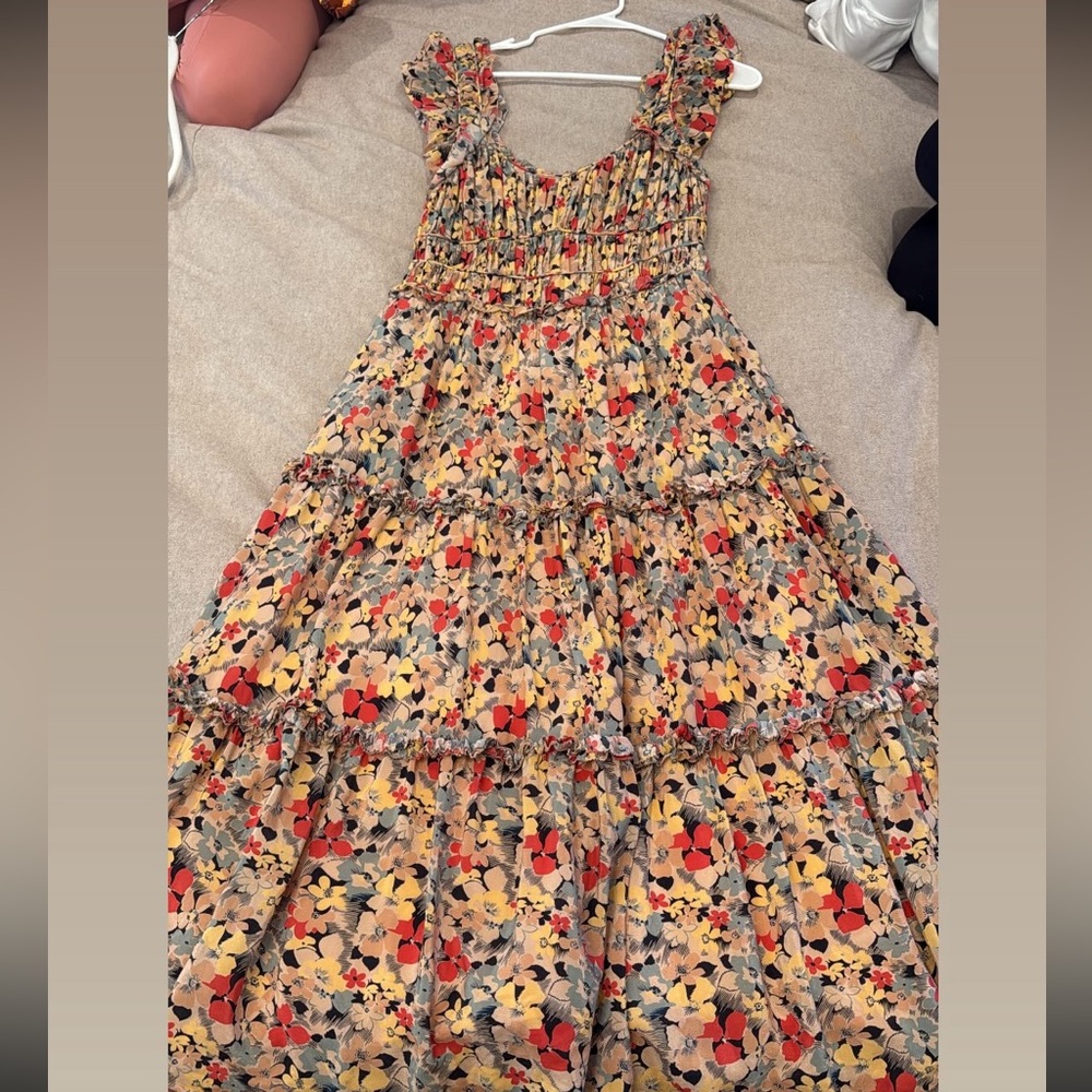 Floral Kids Dress with Ruffled Sleeves